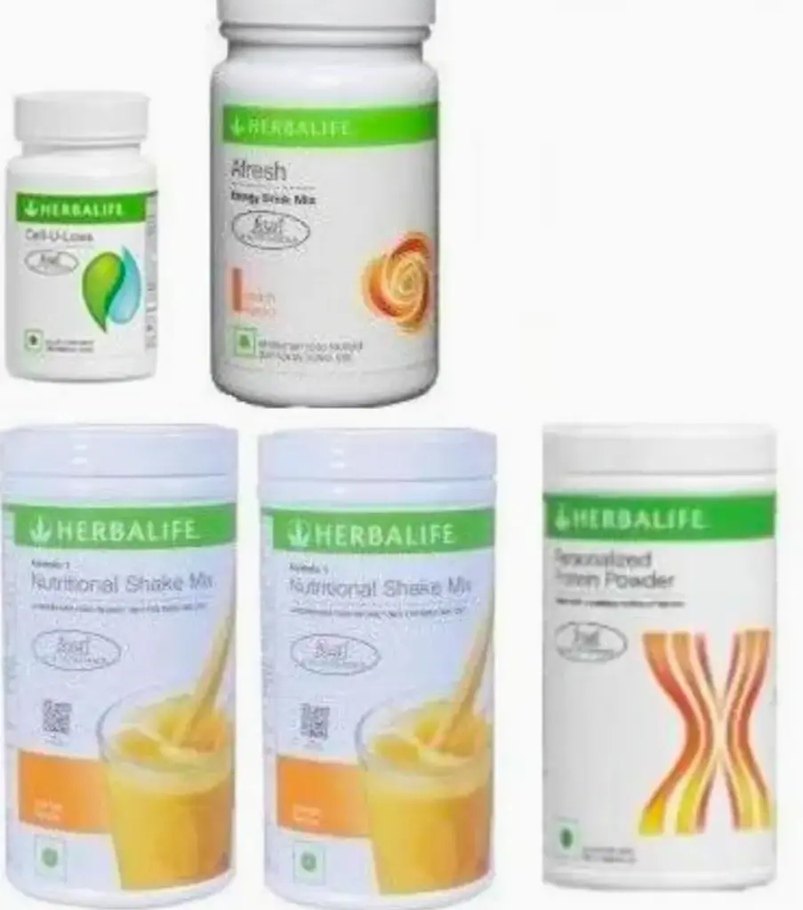 Herbalife Formula 1 Nutritional Shake Mix - 1000g + Personalized Protein Powder - 400g + Afresh Energy Drink Mix - 50g + Cell-U-Loss  (Mango + Vanilla + Lemon)